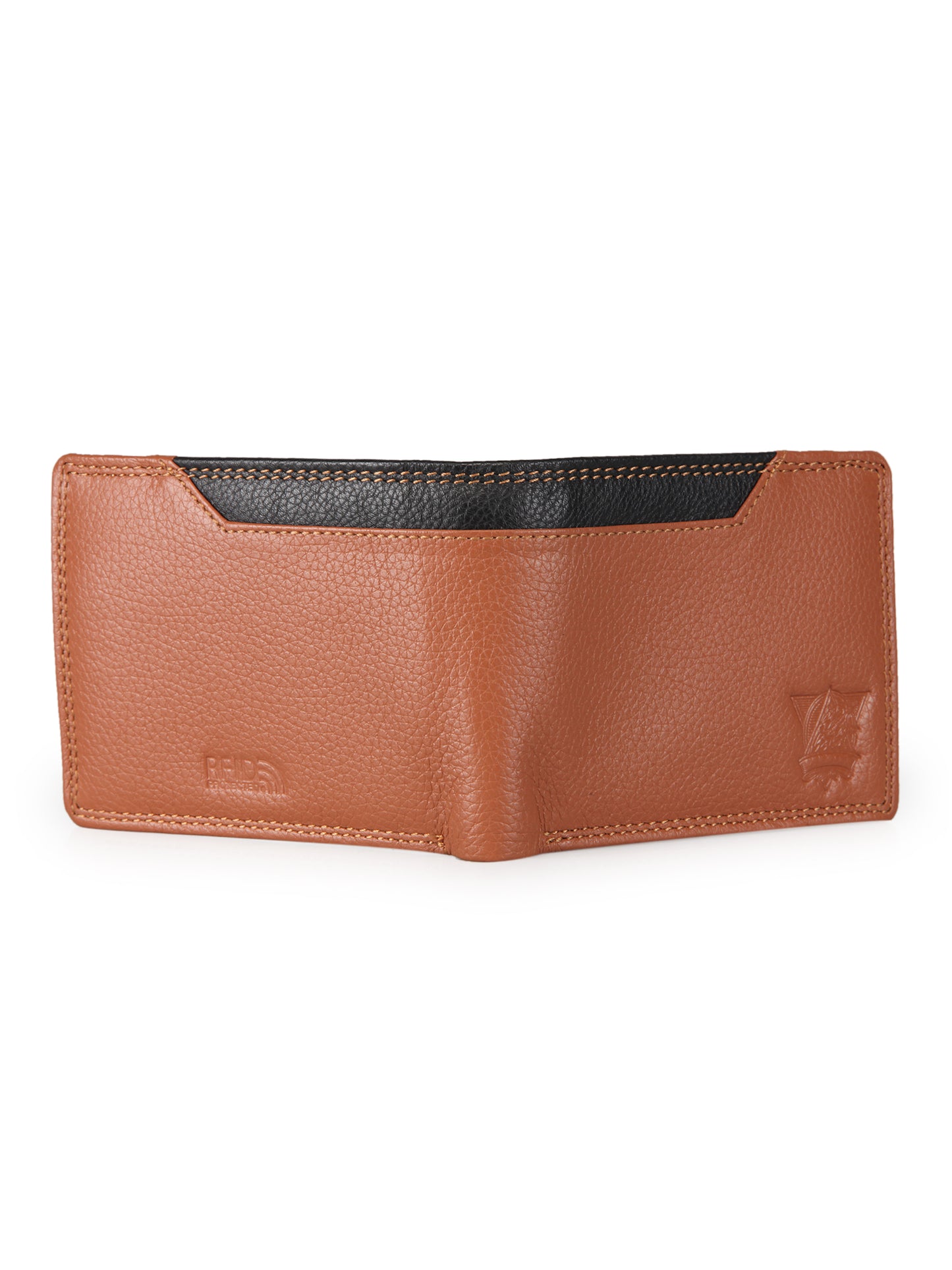 Genwayne Men's Leather Two Fold Wallet with RFID Blocking