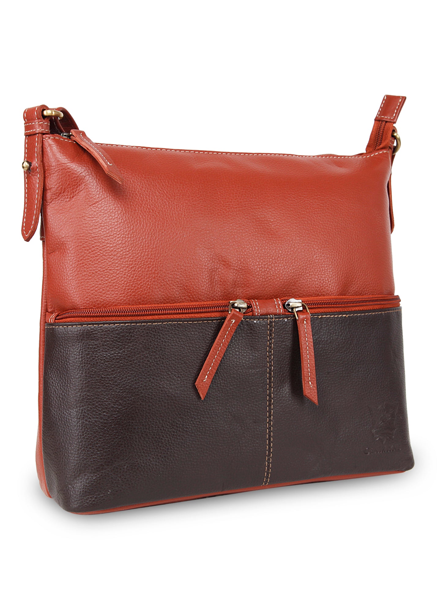 GENWAYNE Women's Leather Handbag, Brown, Llsb232