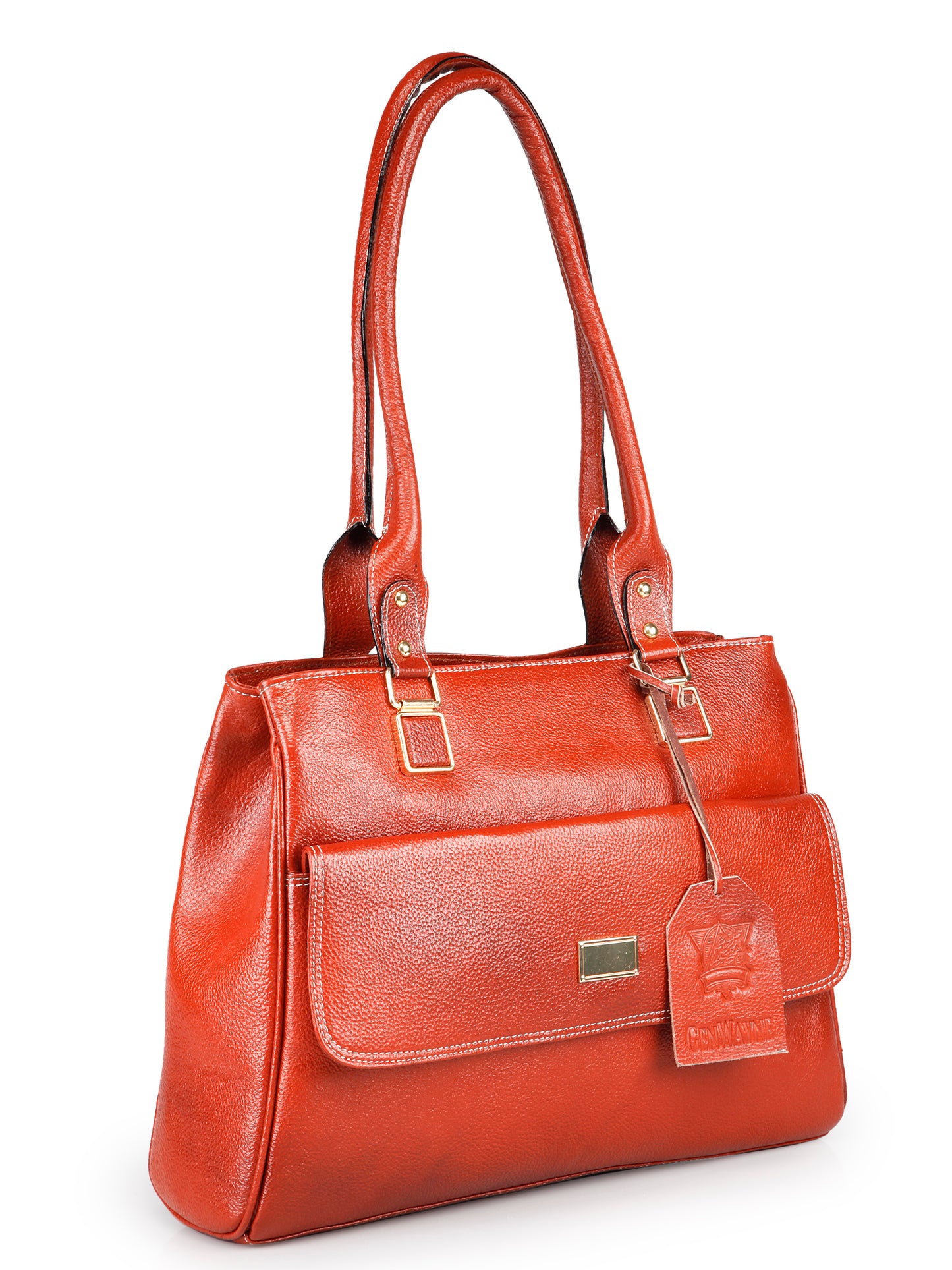GENWAYNE Women's Leather Hand Bag, Tan,LLSB252_TAN