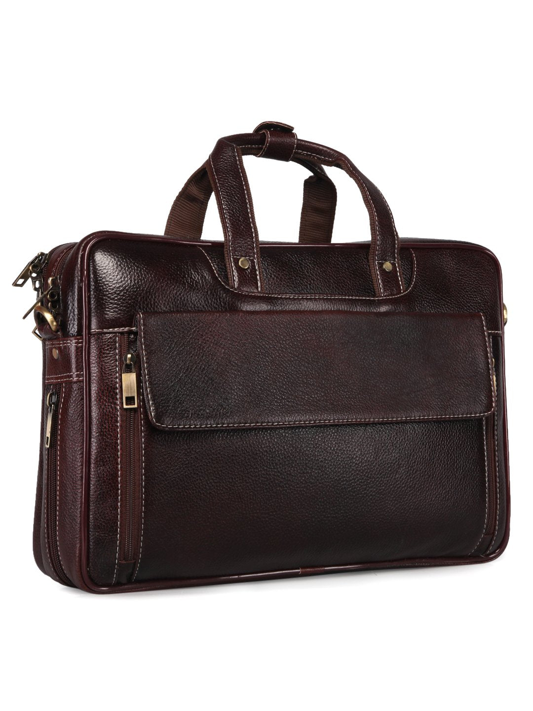 Leather men?s formal office laptop messenger bag