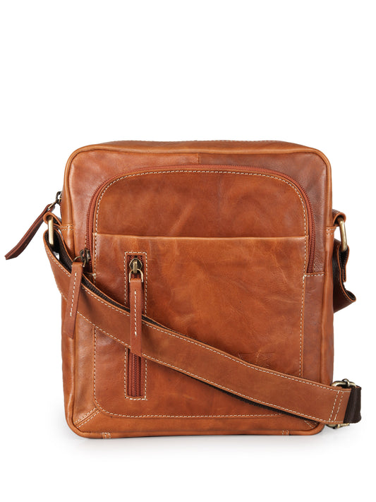 GENWAYNE Men's Leather Messenger Bag