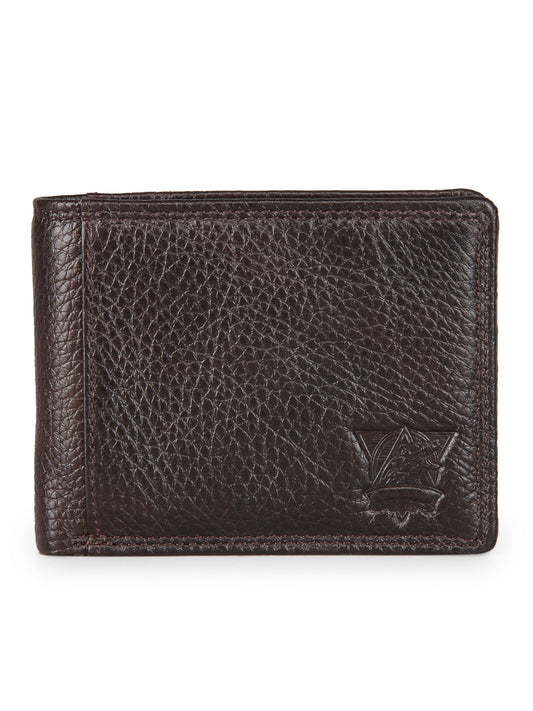 Genwayne Men's Leather Two Fold Wallet with RFID Blocking