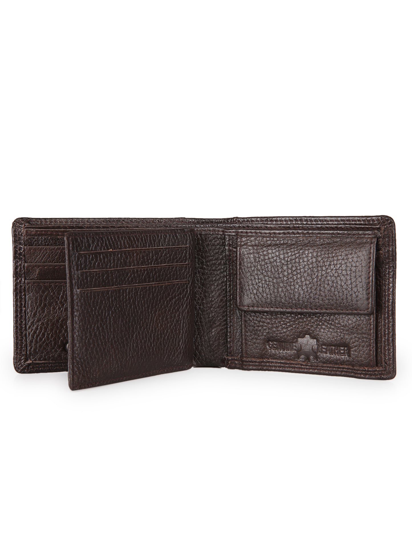 Genwayne Men's Leather Two Fold Wallet with RFID Blocking