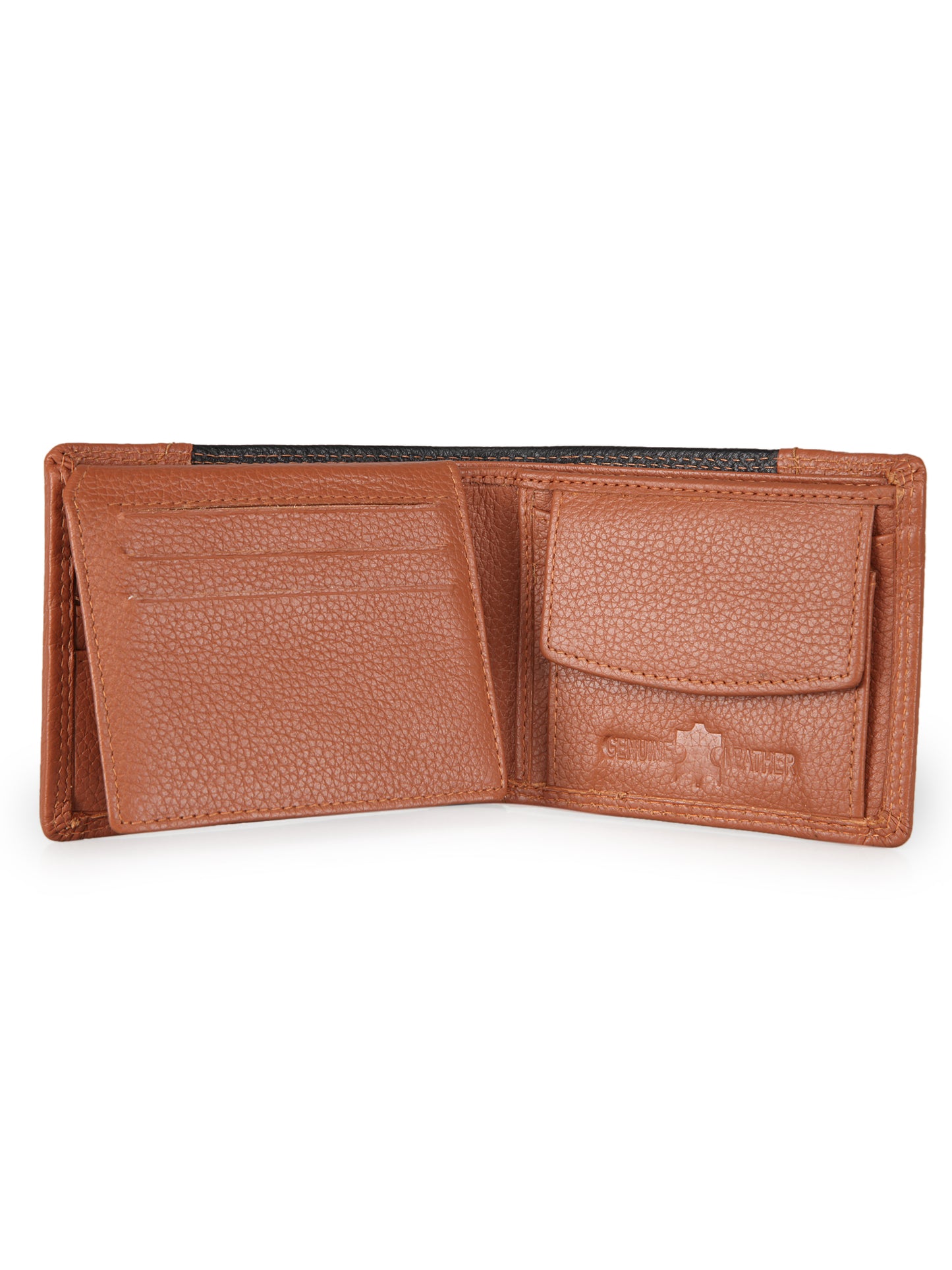 Genwayne Men's Leather Two Fold Wallet with RFID Blocking