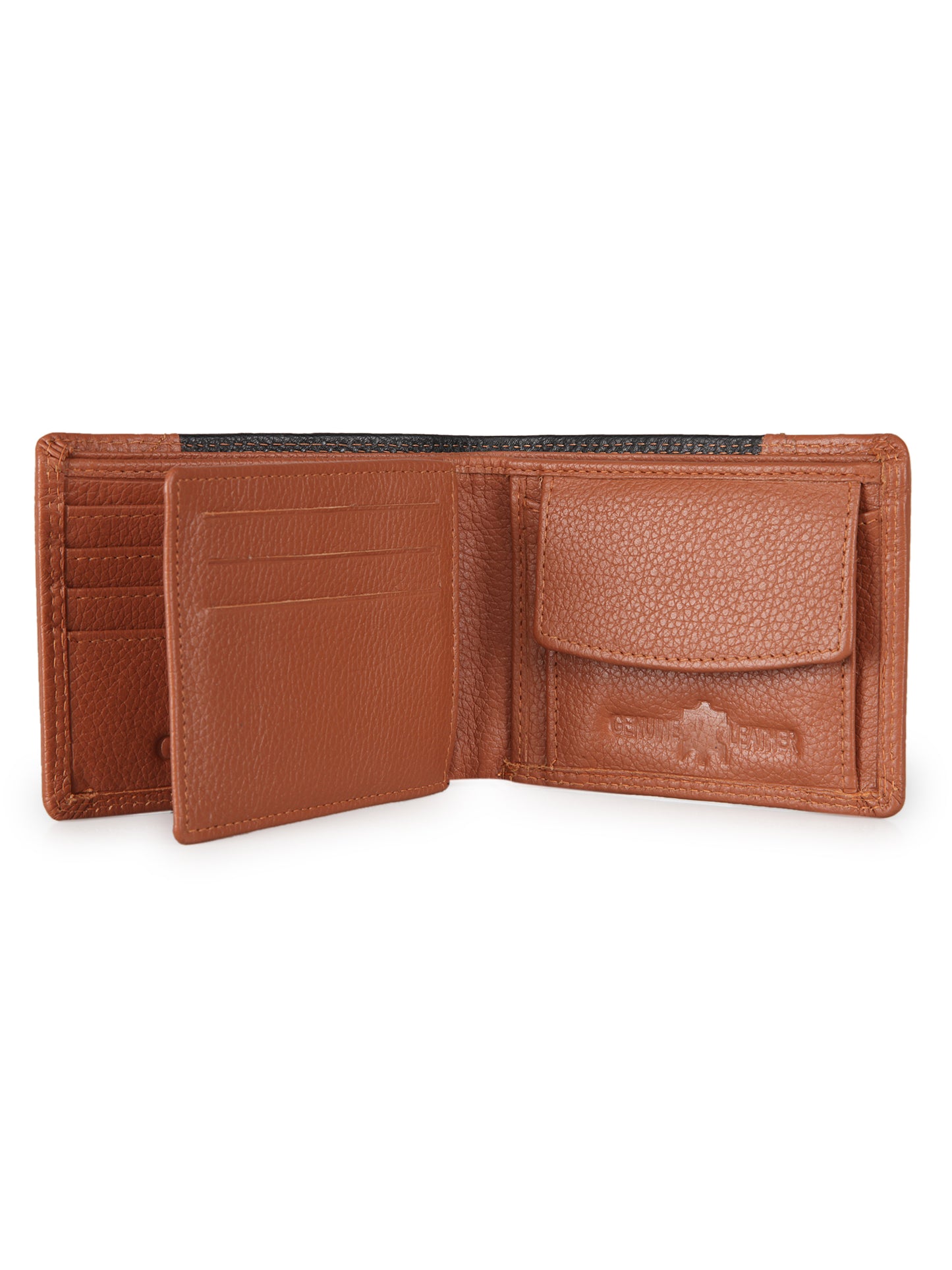 Genwayne Men's Leather Two Fold Wallet with RFID Blocking