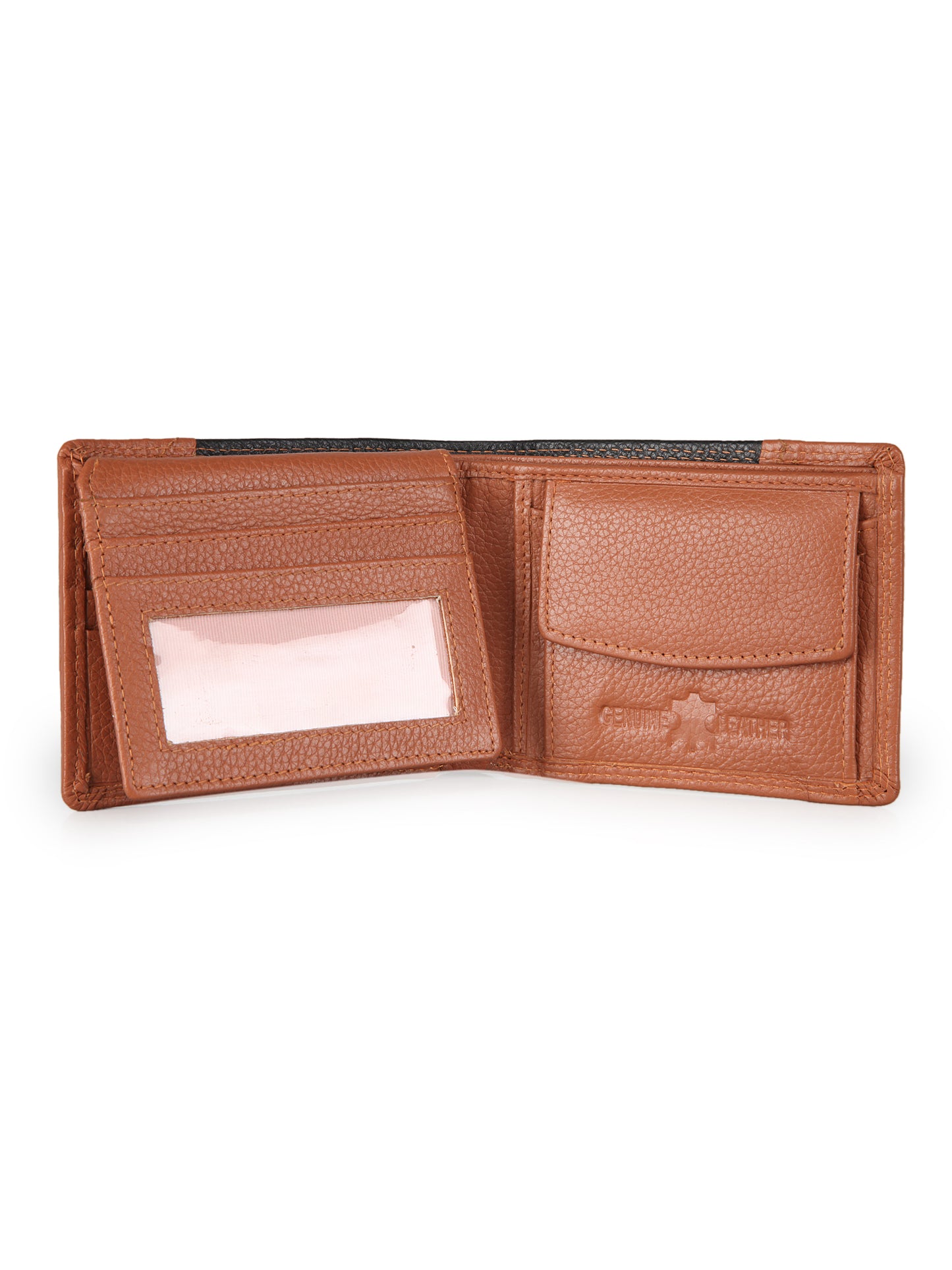 Genwayne Men's Leather Two Fold Wallet with RFID Blocking