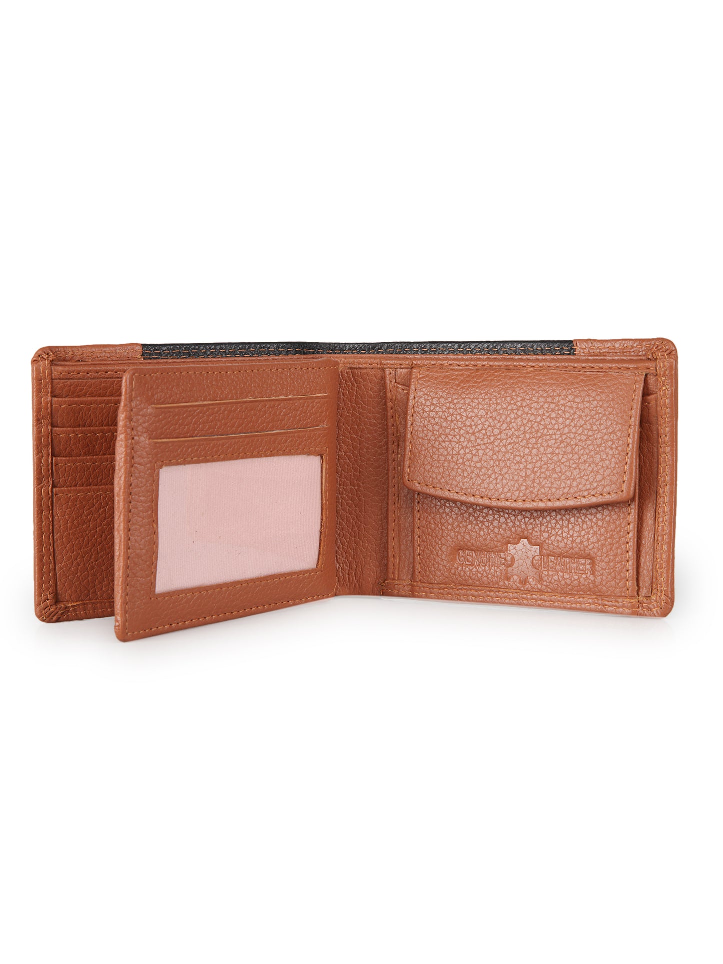 Genwayne Men's Leather Two Fold Wallet with RFID Blocking