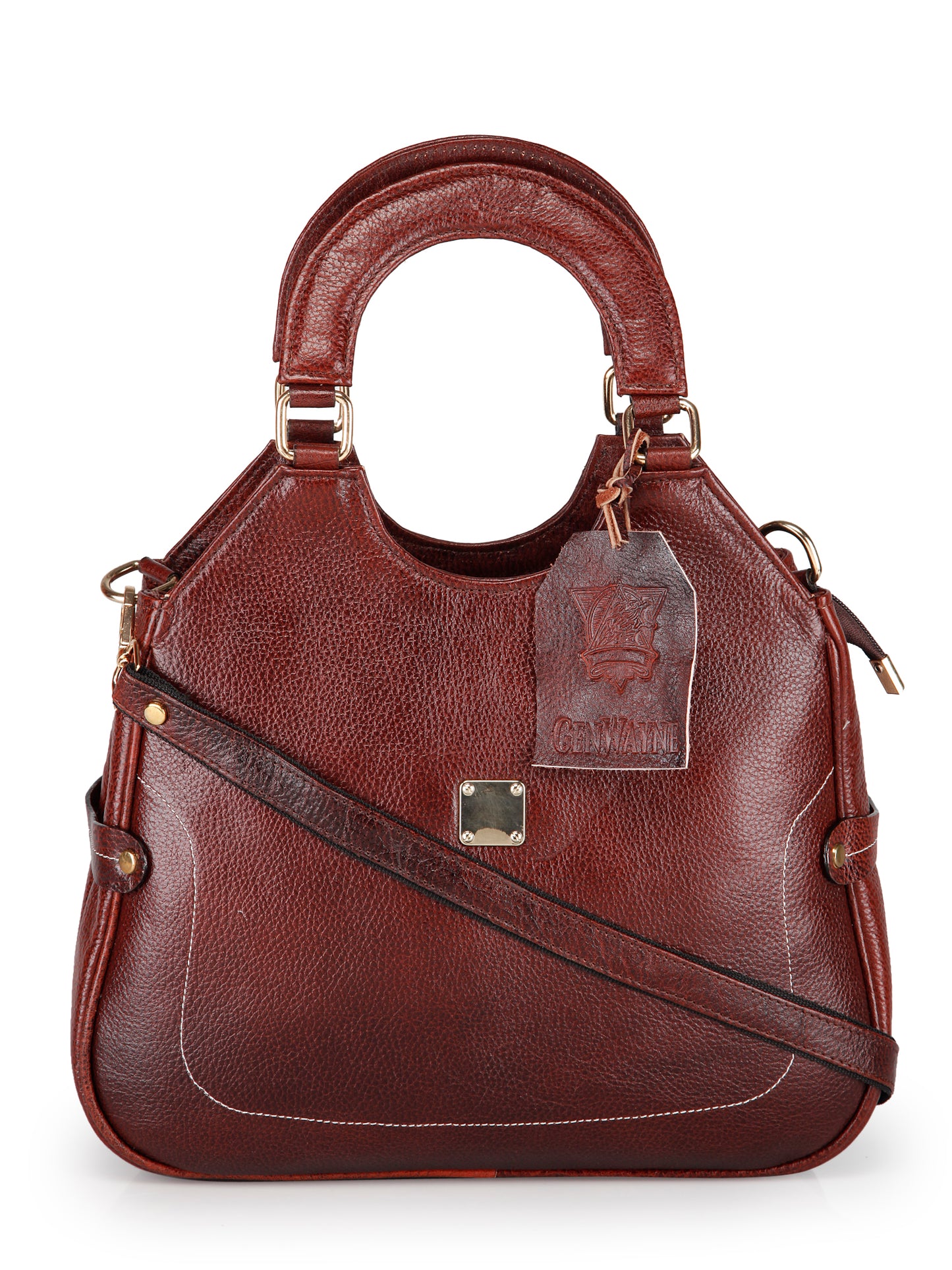 GENWAYNE Women's Leather Sling Bag, Brown,LLSB245_BRWN