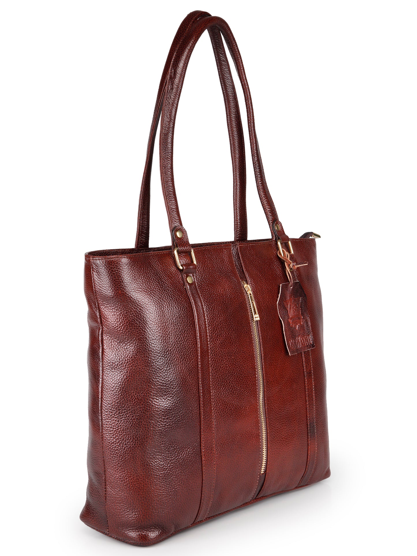 GENWAYNE Women's Leather Hand Bag, Brown,LLSB249_BRWN