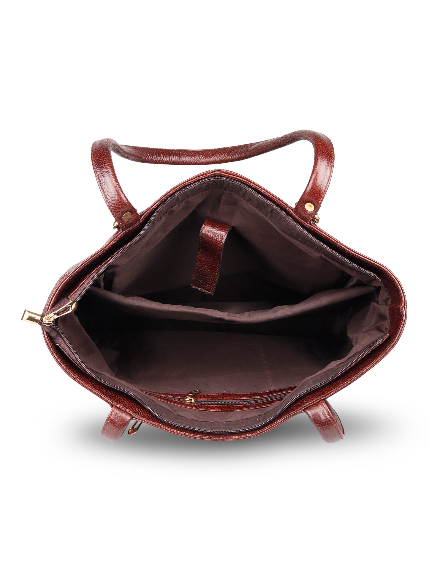 GENWAYNE Women's Leather Hand Bag, Brown,LLSB249_BRWN