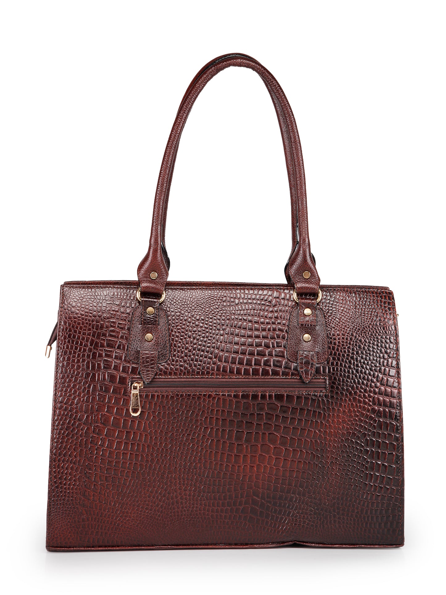 GENWAYNE Women's Leather Hand Bag, Brown,LLSB251_BRWN