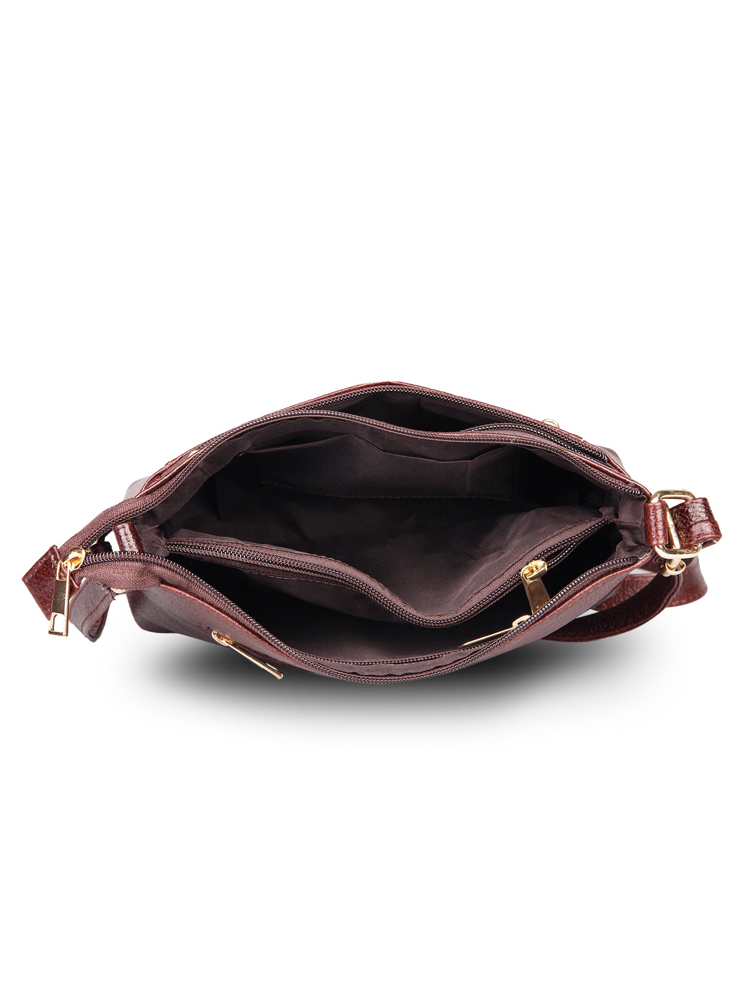 GENWAYNE Women's Leather Hand Bag, Brown,LLSB253_BRWN