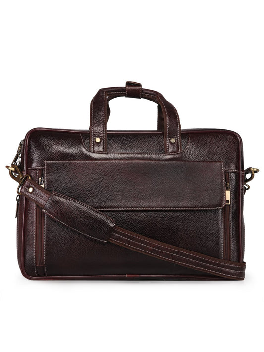 Leather men?s formal office laptop messenger bag