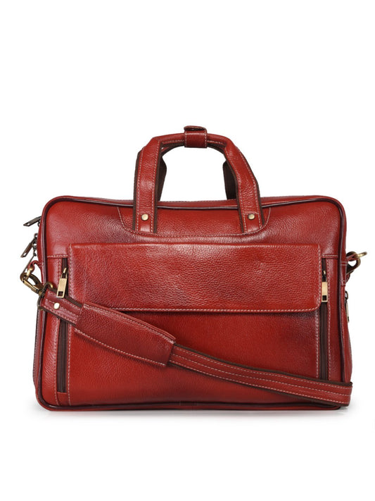 Leather men?s formal office laptop messenger bag