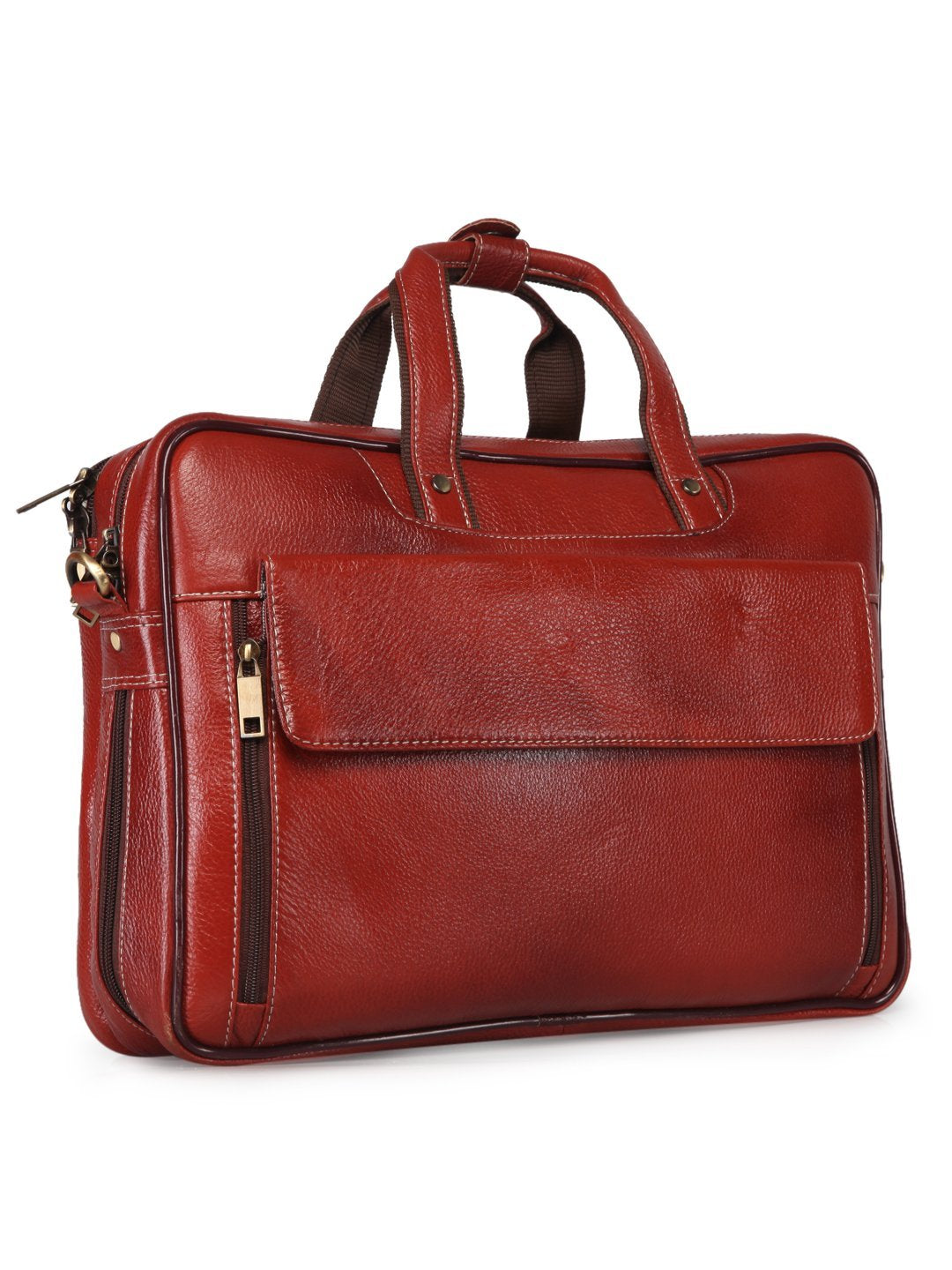 Leather men?s formal office laptop messenger bag