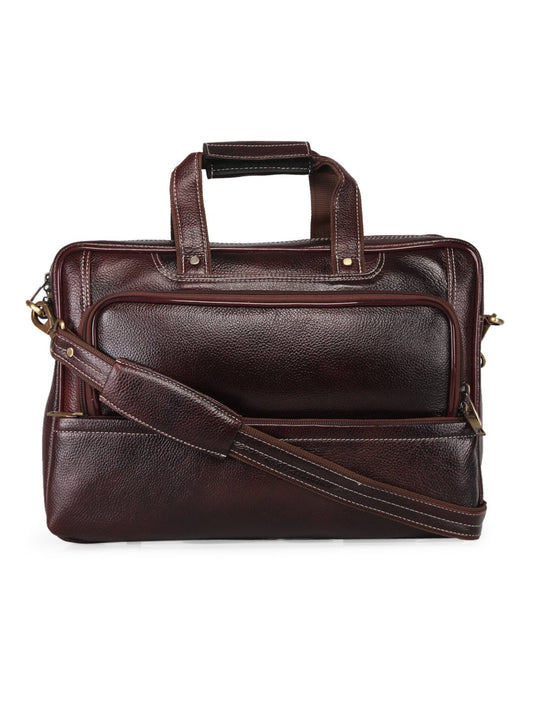 Leather men?s formal office laptop messenger bag