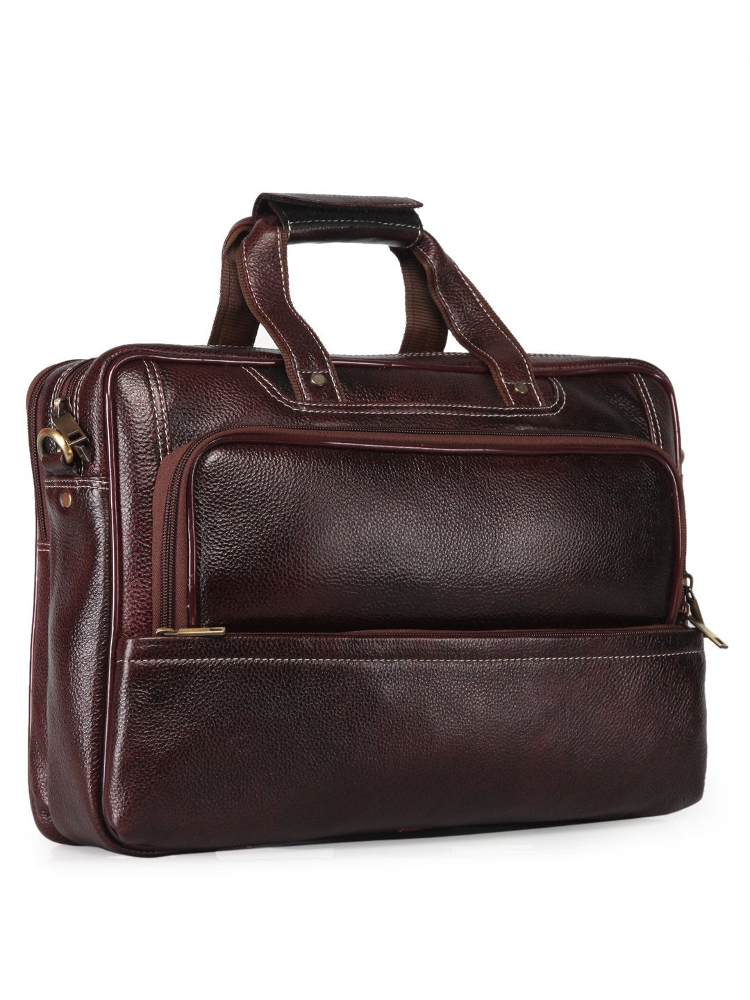 Leather men?s formal office laptop messenger bag