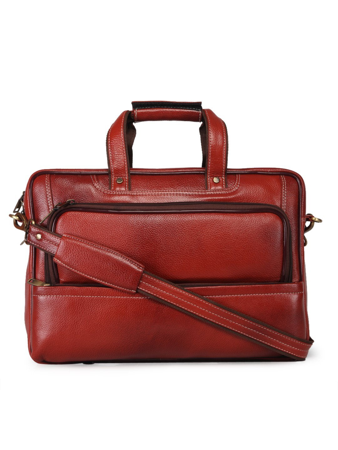 Leather men?s formal office laptop messenger bag