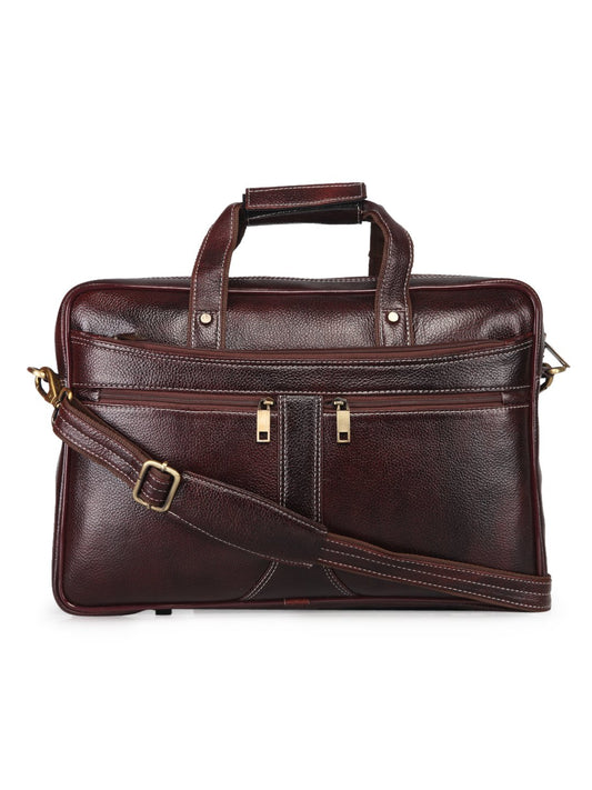 Leather men?s formal office laptop messenger bag