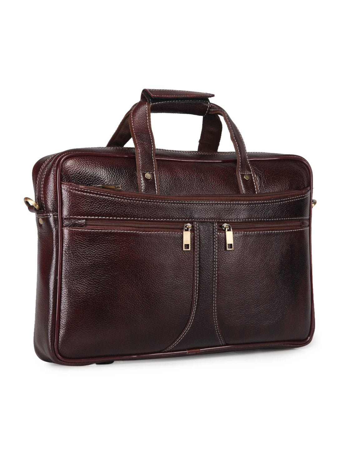 Leather men?s formal office laptop messenger bag