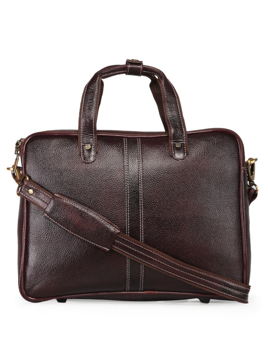 Leather men?s formal office laptop messenger bag